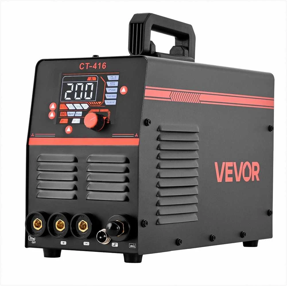 3-in-1 plazminio pjovimo ir suvirinimo aparatas namų remontui ir dirbtuvėms, su LED skaitmeniniu ekranu, 50A plazminis pjovimas 200A TIG MMA suvirinimas, CUT TIG MMA įrenginys, metalo apdirbimo įrankis