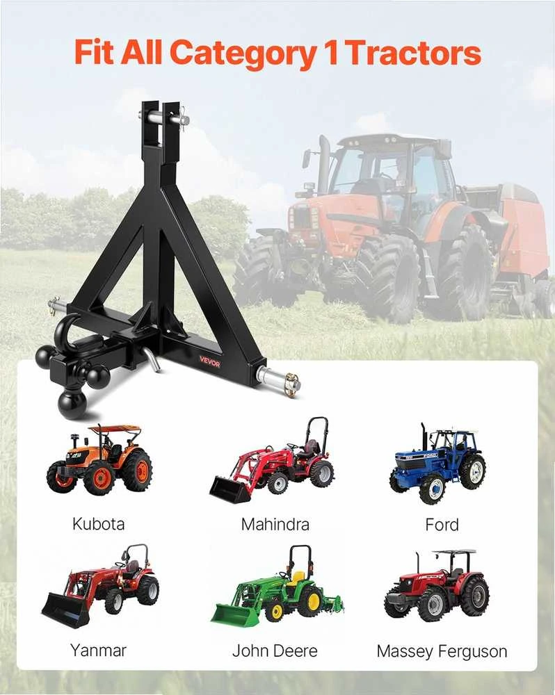 VEVOR Traktoriaus trijų taškų prikabinimo adapteris