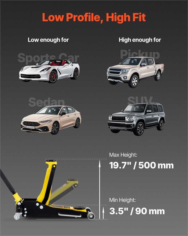 VEVOR 3 tonų žemas aliuminio ir plieno automobilių domkratas
