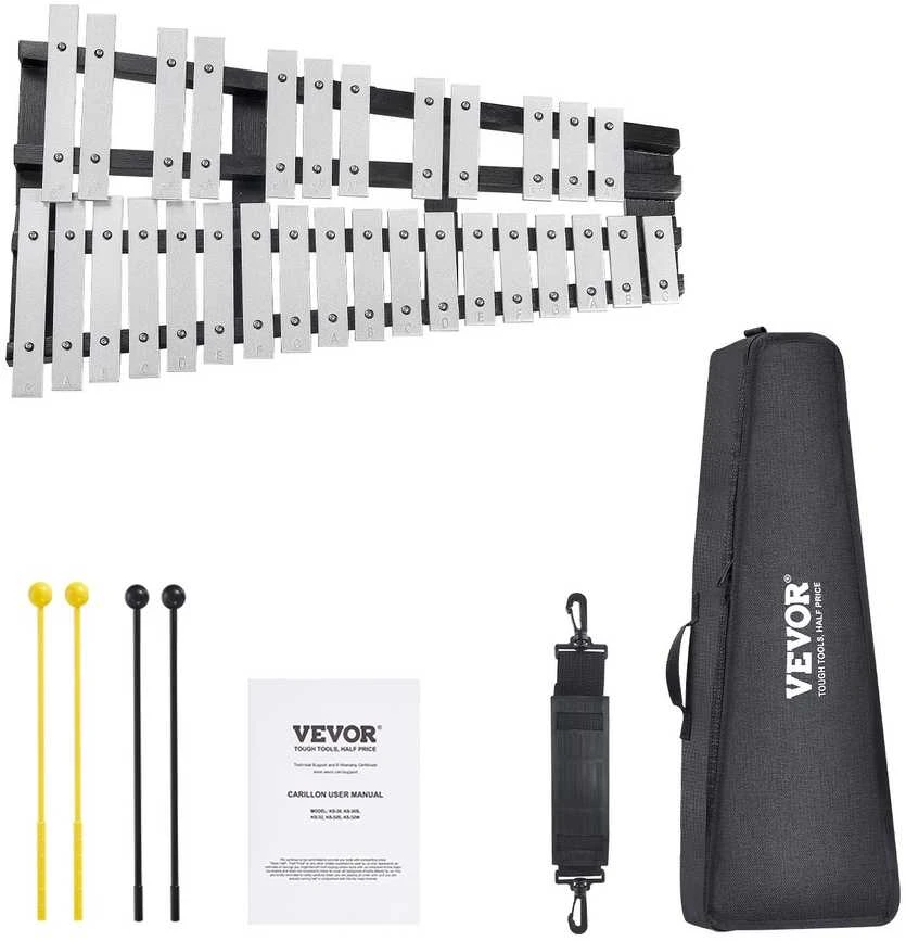 30 Natų Glockenspiel Xylofonas, Mušamieji, Lazdelės, Dėklas, Melodijų Instrumentai, Perkusija, Vaikams, Pradedantiesiems