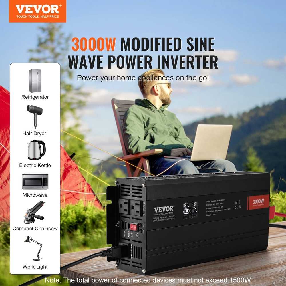 VEVOR Modifikuotos sinusoidės bangos keitiklis 3000W