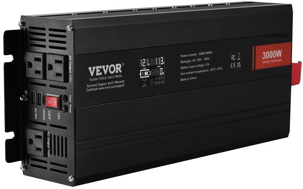 VEVOR Modifikuotos sinusoidės bangos keitiklis 3000W