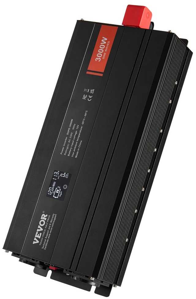 3000W Keitiklio Inverteris, Gryna Sinusoidė 12V į 230V, LCD Nuotolinis, Namams, Automobilinis, Kempingams