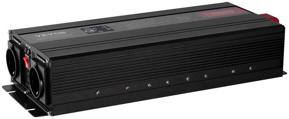 3000W Keitiklio Inverteris, Gryna Sinusoidė 12V į 230V, LCD Nuotolinis, Namams, Automobilinis, Kempingams