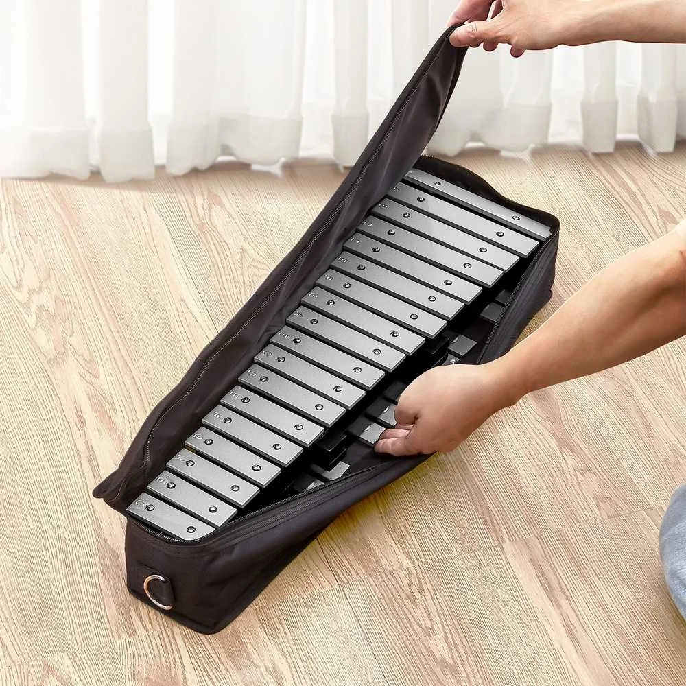 32 tonų metalofonas, ksilofonas su plaktukėliais, perkusinis instrumentas, nešiojamas, muzikos instrumentų rinkinys, vaikiškas