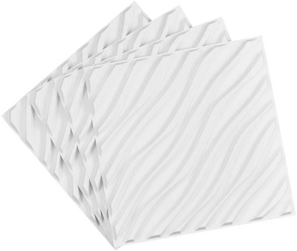 VEVOR 3D sienų plokštės 12 vnt. baltos PVC