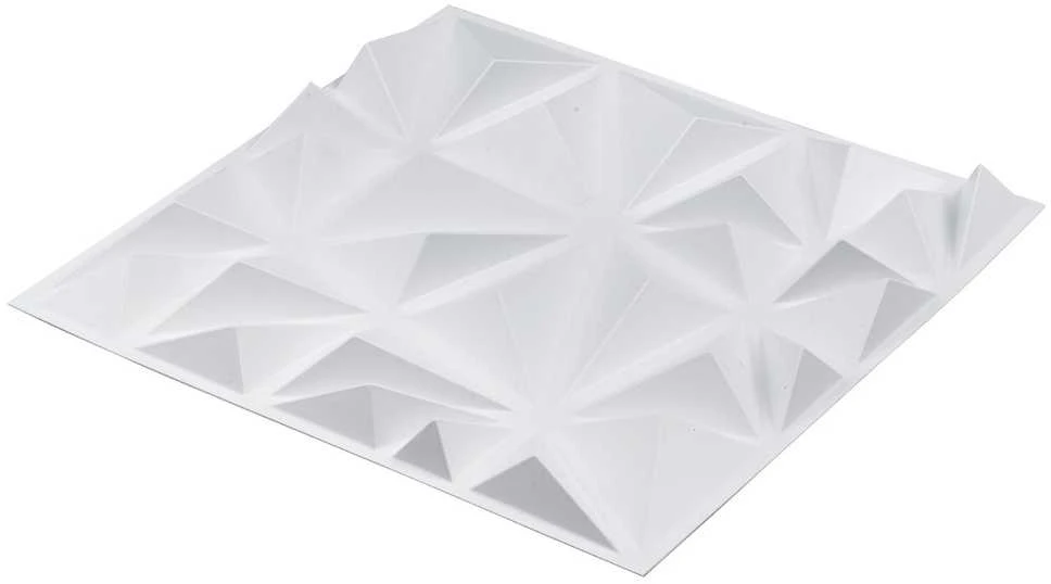 3D sienų plokštės, 33 vnt. pakuotėje, 300x300 mm PVC dekoratyvinės sienų plytelės, deimanto formos baltos tekstūruotos plokštės, 2.97 m² padengimas