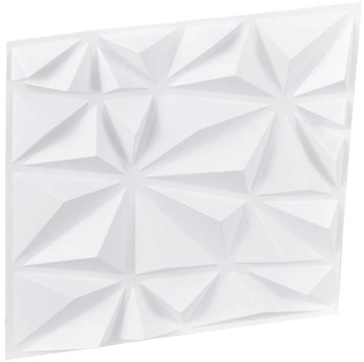 3D sienų plokštės, 33 vnt. pakuotėje, 300x300 mm PVC dekoratyvinės sienų plytelės, deimanto formos baltos tekstūruotos plokštės, 2.97 m² padengimas