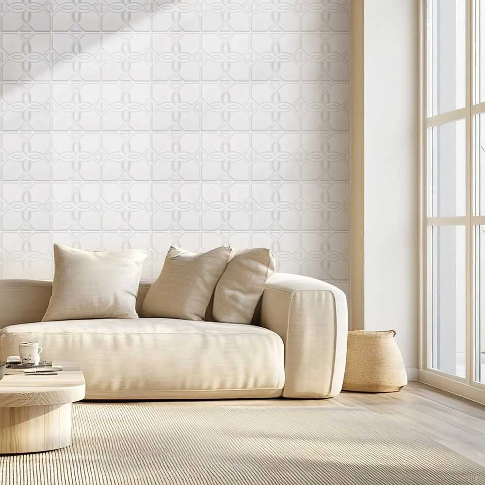VEVOR 3D sienų plokštės 33 vnt. 32 m² gėlių baltos