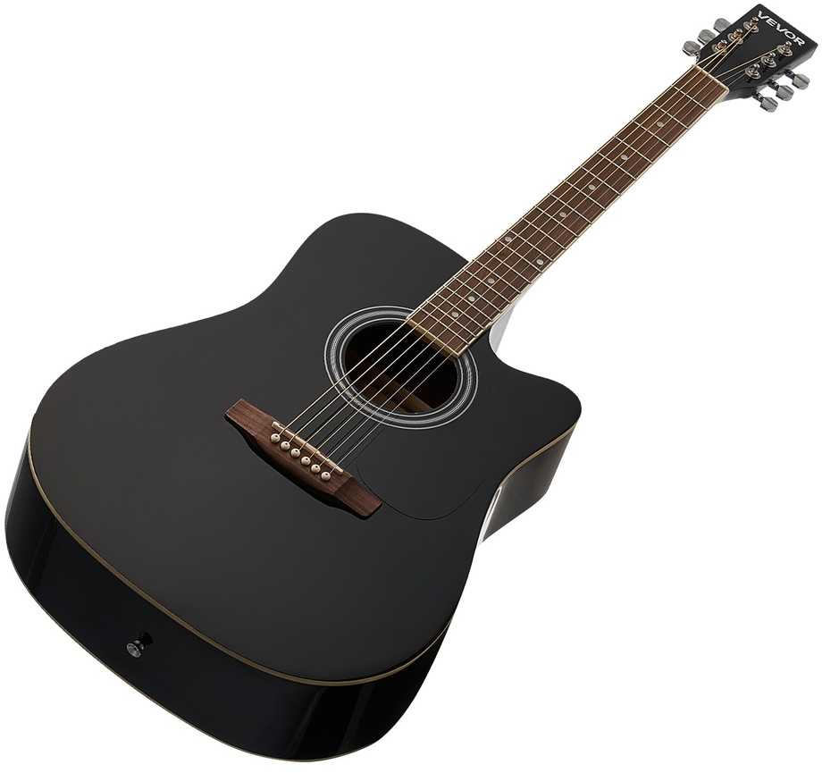 41 colio (104.1 cm) akustinė gitara, pradedantiesiems rinkinys su dėklu, juoda gitara suaugusiems, akustinių gitarų komplektas