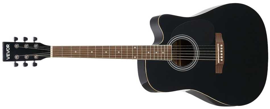 41 colio (104.1 cm) akustinė gitara, pradedantiesiems rinkinys su dėklu, juoda gitara suaugusiems, akustinių gitarų komplektas