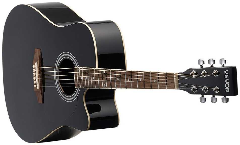 41 colio (104.1 cm) akustinė gitara, pradedantiesiems rinkinys su dėklu, juoda gitara suaugusiems, akustinių gitarų komplektas