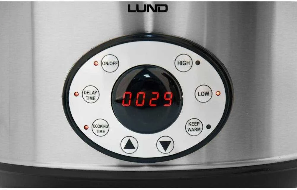 4,5 l lėtaeigis puodas su laikmačiu, skaitmeniniu skydeliu, šilumos palaikymo funkcija