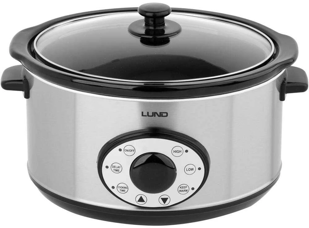 4,5 l lėtaeigis puodas su laikmačiu, skaitmeniniu skydeliu, šilumos palaikymo funkcija