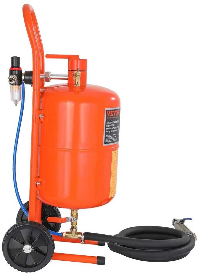 5 Galonų smėliasrovė rūdžių šalinimui, 60-110 PSI, nešiojama, abrazyvinio pūtimo įrankis, smėliapūtė