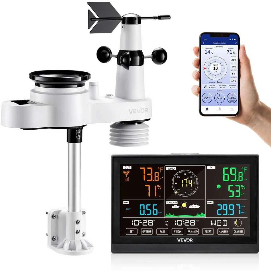 VEVOR 5-in-1 Wi-Fi orų stotis su saule