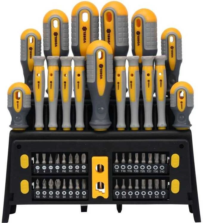 50 dalių atsuktuvų rinkinys, pagamintas iš CrV 6150 plieno, su ergonomiška rankena, preciziniai atsuktuvai, kelių tipų pavaros