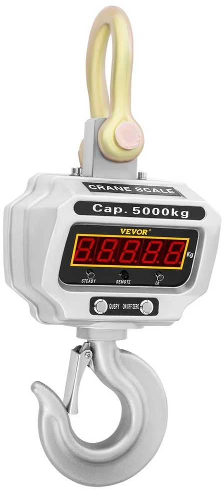 Virtuvinės svarstyklės 5000 kg Skaitmeninės krano svarstyklės, didelio galingumo, su LCD ekranu