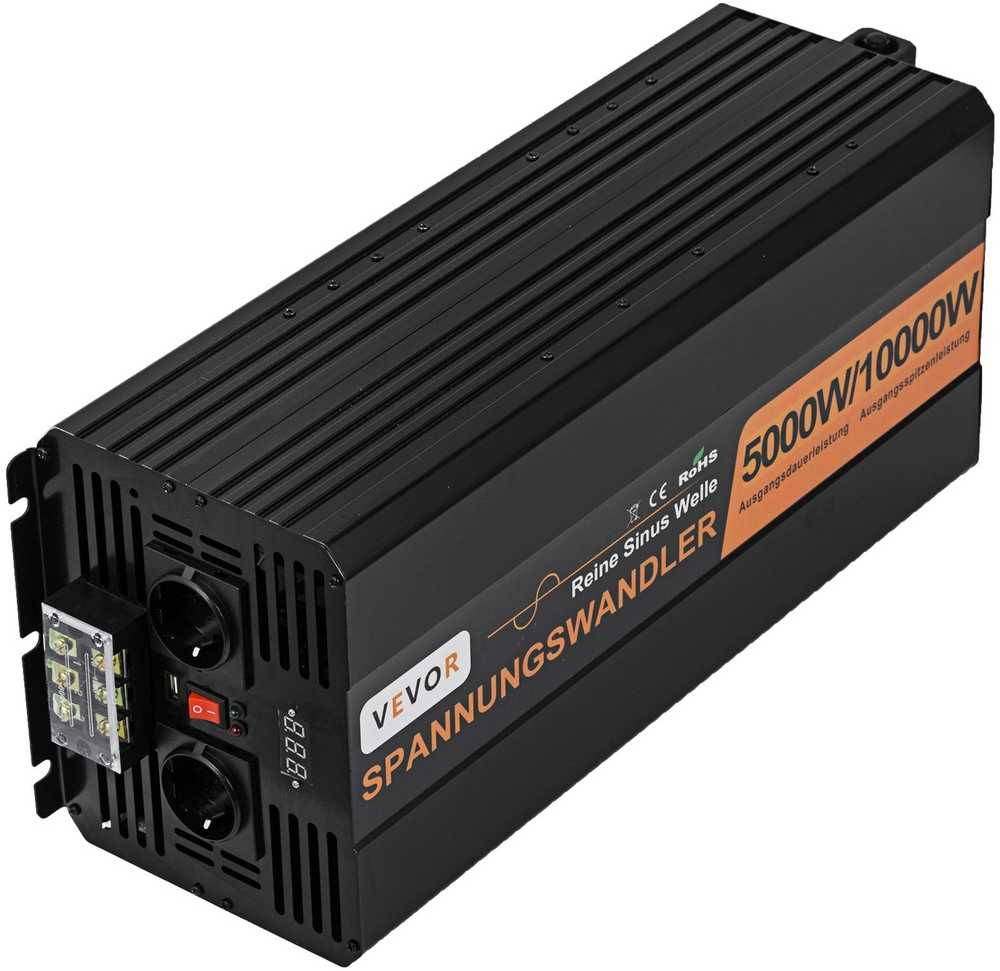 5000W Gryno Sinuso Bangos Inverteris 24V į 230V su valdymu, automobiliui, namams, keitiklis, generatorius