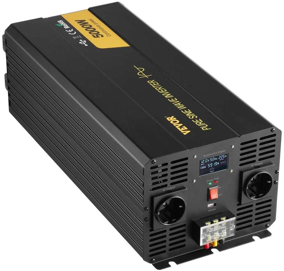 5000W grynos sinusinės bangos galios keitiklis, 12V į 230V keitiklis, jautriai elektronikai, RV, valčiai, saulės sistemai