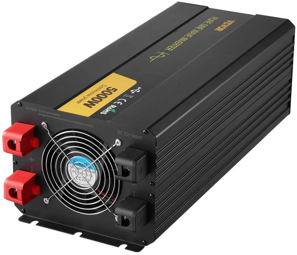 5000W grynos sinusinės bangos galios keitiklis, 12V į 230V keitiklis, jautriai elektronikai, RV, valčiai, saulės sistemai
