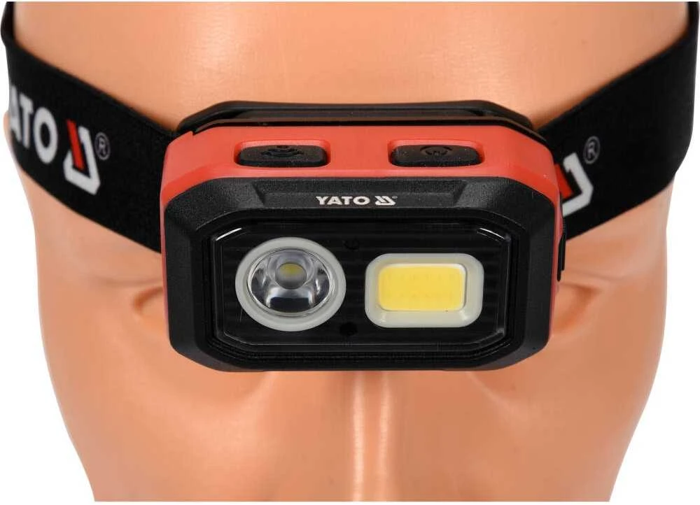 Yato Toya Sa Poland Lempa dedama ant galvos | lygus žibinto reguliavimas / judesio daviklis | 500LM AKU/3XAAA OSRAM LED (YT-08593)