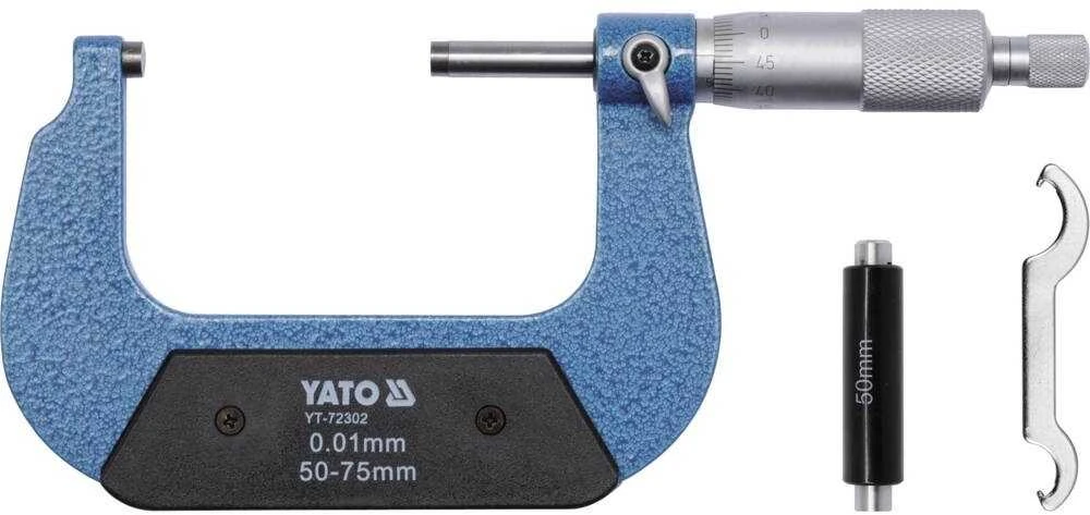 Yato 50–75 mm mikrometras tiksliems matavimams, tikslus matavimo įrankis