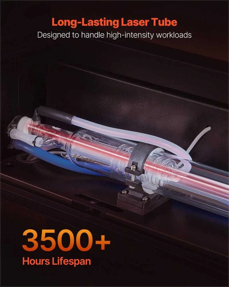 50W CO2 lazerinis graviruoklis medžiui akrilui stiklui, 500x300 mm plotas, 4 krypčių praėjimas, oro pagalba, pjovimo staklės, suderinamas su LightBurn CorelDRAW RDWorks, prof. įranga