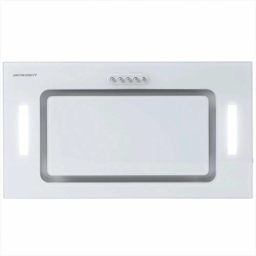 Berdsen 52cm Baltas gartraukis, montuojamas po spintele, su LED apšvietimu, efektyvi virtuvės ventiliacija