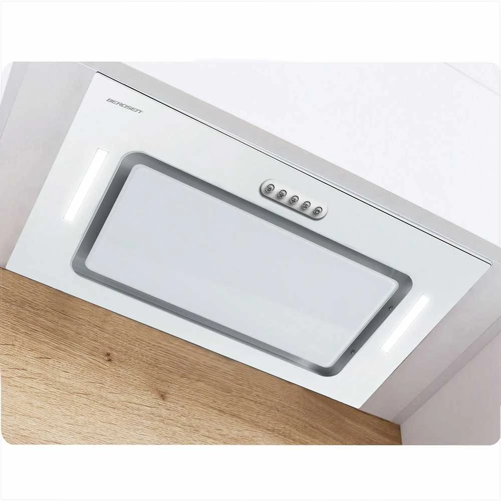 Berdsen 52cm Baltas gartraukis, montuojamas po spintele, su LED apšvietimu, efektyvi virtuvės ventiliacija
