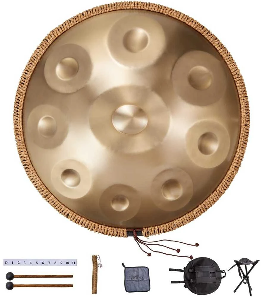 Vevor 22 cm 9 natų plieno būgnelis su lazdeliu