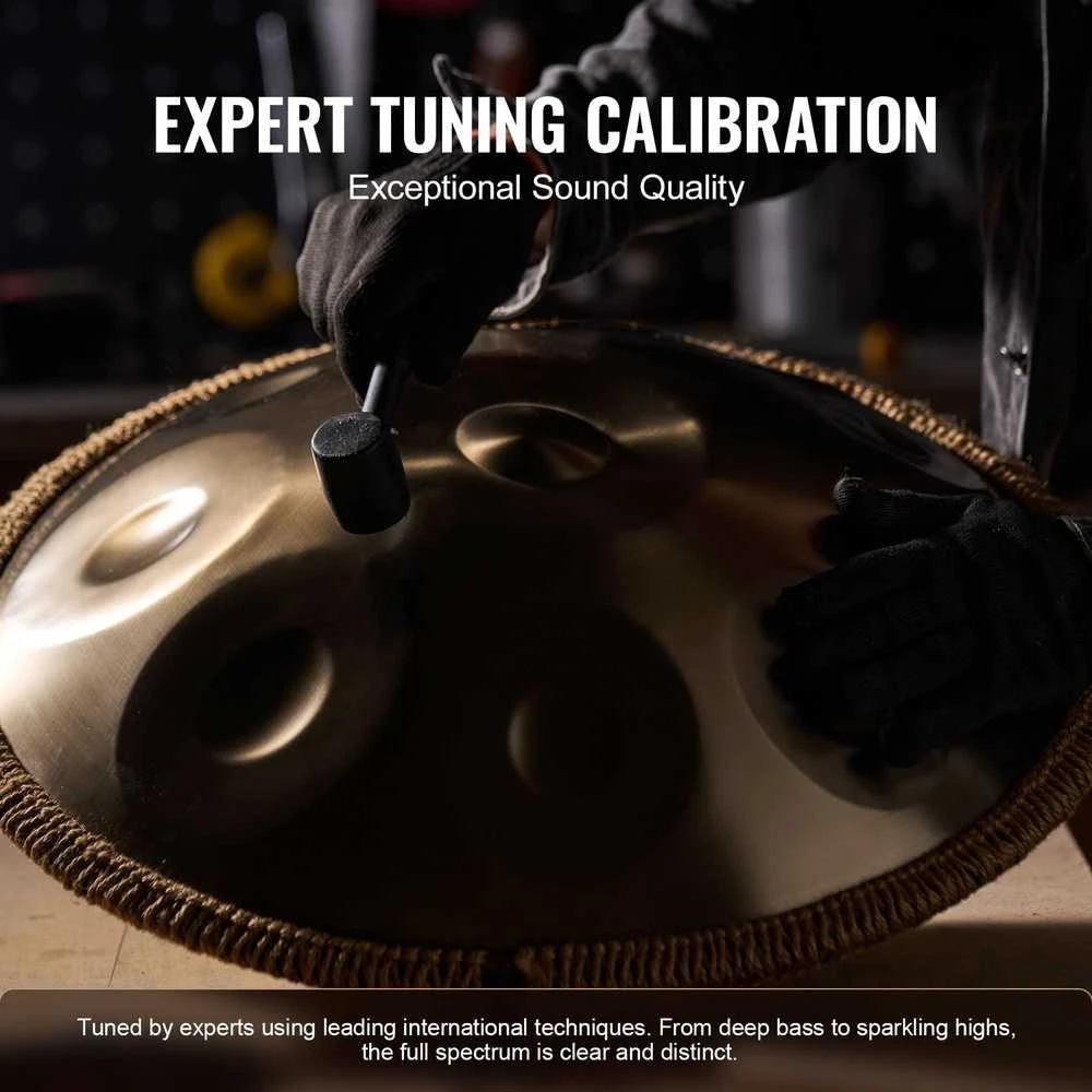 55.88 cm D minor rankinis būgnas, 9 natų plieno liežuvinis būgnas, rankinis būgnas suaugusiems, plieno būgnas, meditacijos instrumentas, mušamasis instrumentas