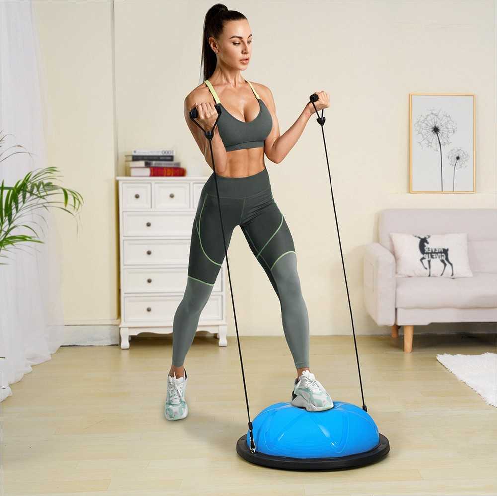 VEVOR 58 cm pusė treniruoklio kamuolio su elastingomis juostomis