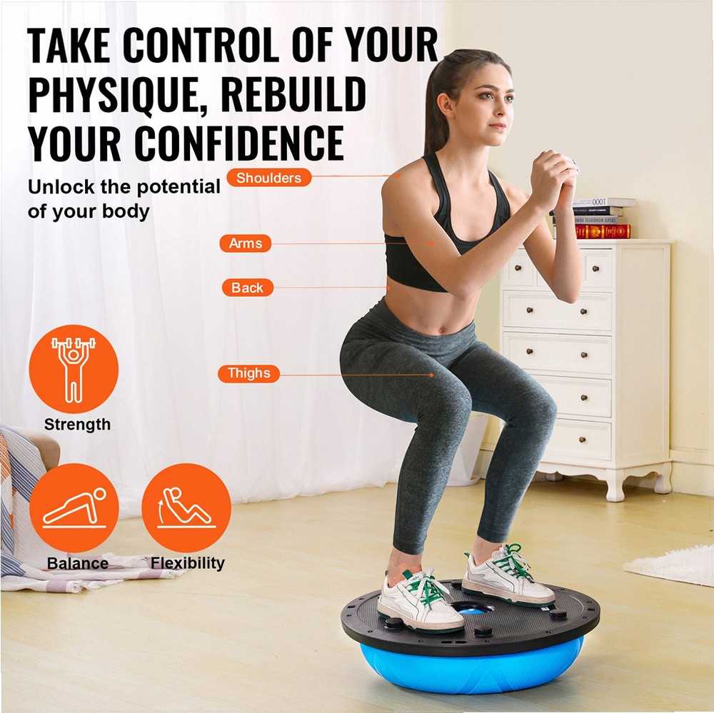 VEVOR 58 cm pusė treniruoklio kamuolio su elastingomis juostomis