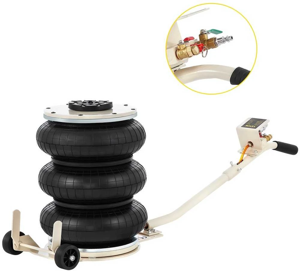 5T pneumatinis domkratas, trijų pagalvių, 16-40 cm, auto keltuvas, domkratas