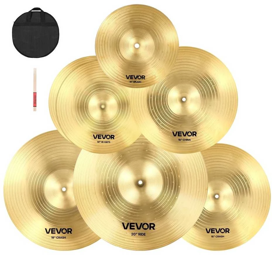 VEVOR 6 dalių lėkštės rinkinys būgnui