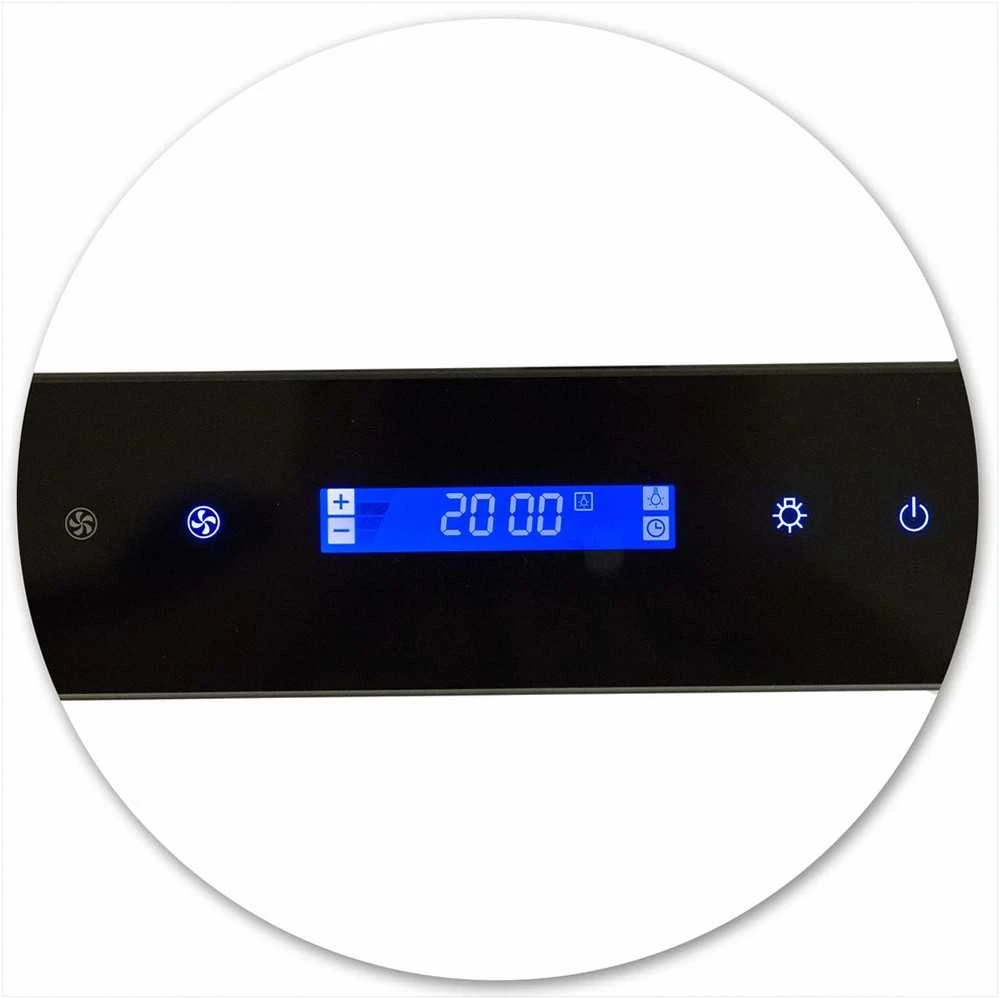 Berdsen 60 cm juodas virtuvės gartraukis, kamininis, didelio efektyvumo, LED apšvietimas, modernus dizainas