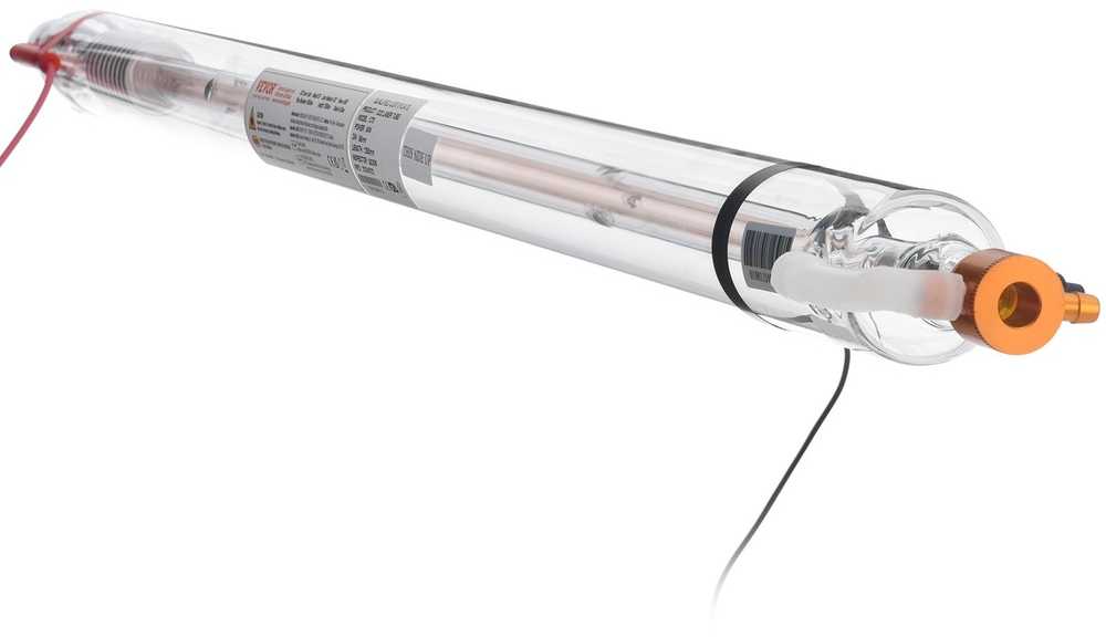 60 W CO2 lazerio vamzdis, 1250 mm ilgio, borosilikatinio stiklo pjovimo vamzdis