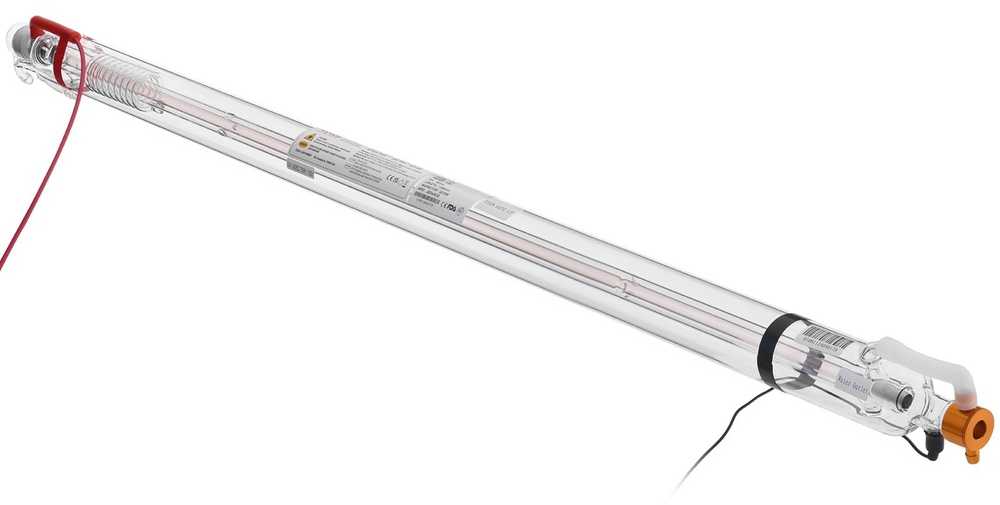 60 W CO2 lazerio vamzdis, 1250 mm ilgio, borosilikatinio stiklo pjovimo vamzdis
