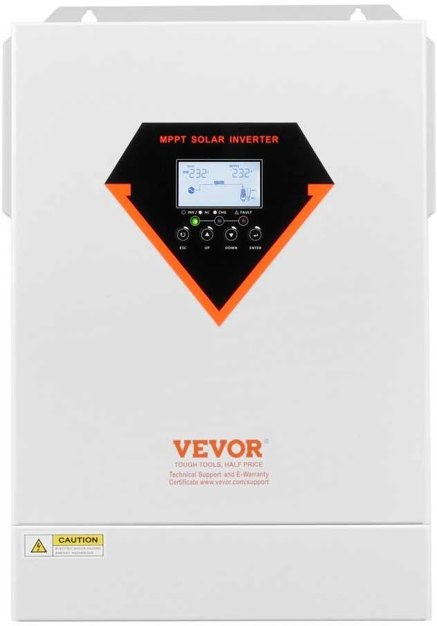 VEVOR Hibridinis saulės inverteris su įkrovikliu 6000W