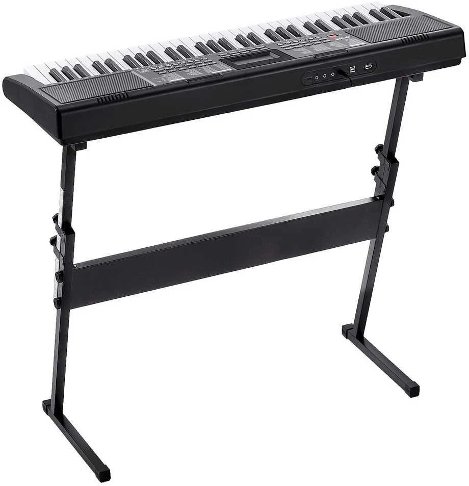 61 klavišo skaitmeninis pianinas su reguliuojamu stovu, elektrinė nešiojama klaviatūra, pianinas pradedantiesiems, pianinas su apšviestais klavišais