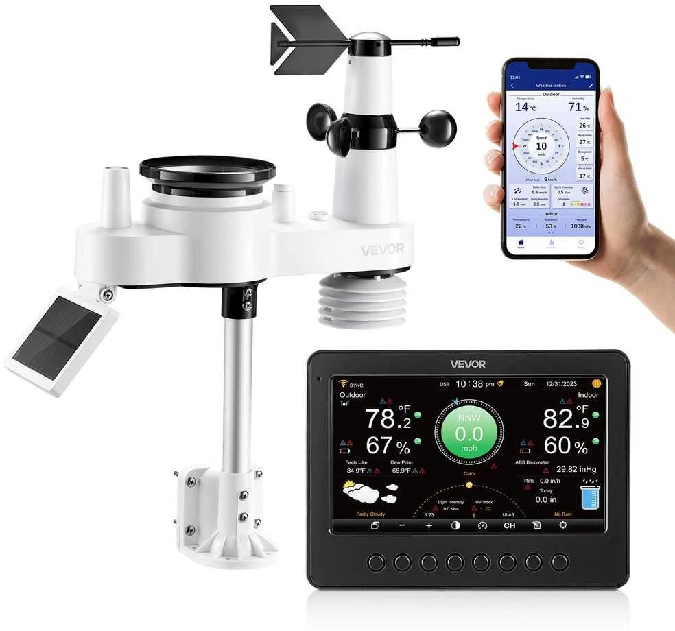 VEVOR 7-in-1 belaidė oro stotis su Wi-Fi