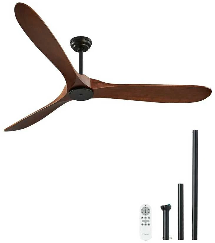 VEVOR 182 cm medinės mentės lubų ventiliatorius