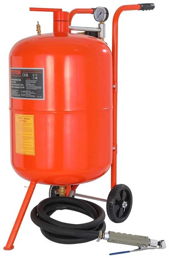 VEVOR 20 galonų smėliasrovė 60–110 PSI su 4 purkštukais