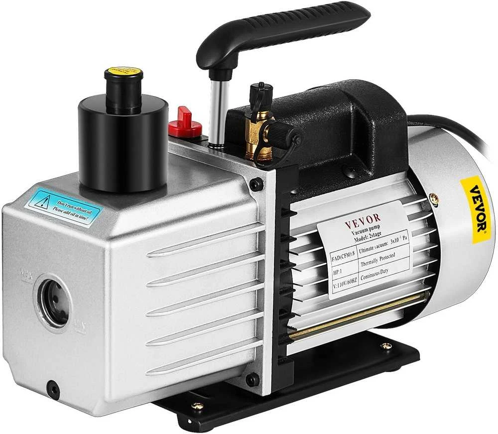 8 CFM vakuuminis siurblys, dviejų pakopų rotacinė mentė, 1 AG oro kondicionavimo siurblys