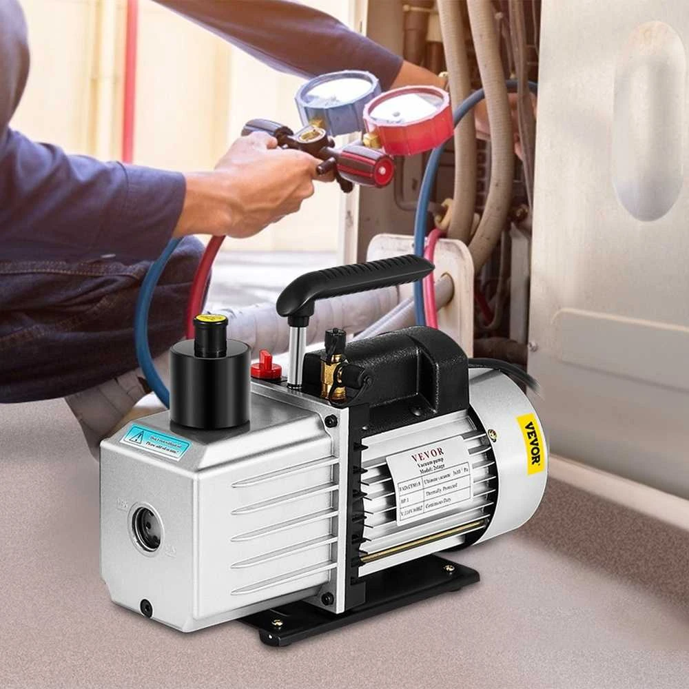 8 CFM vakuuminis siurblys, dviejų pakopų rotacinė mentė, 1 AG oro kondicionavimo siurblys