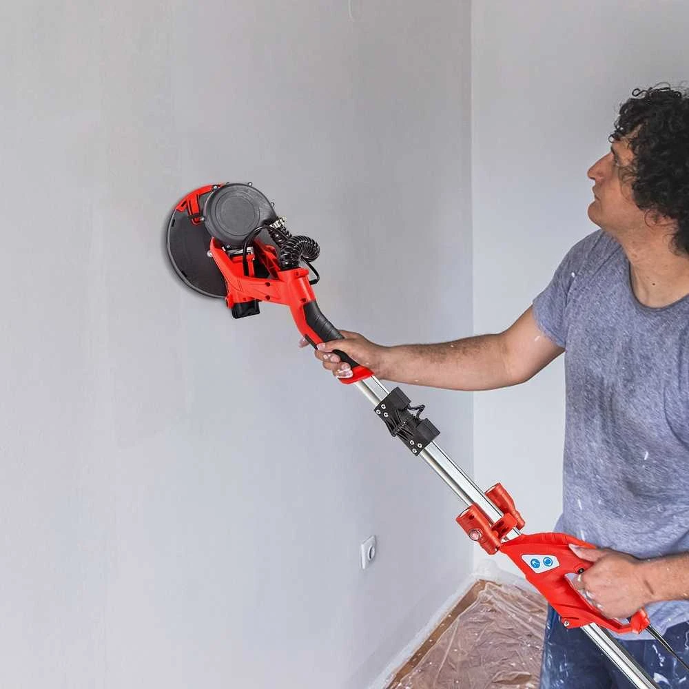850W Elektrinis Gipso Šlifuoklis, Kintamo Greičio Sienų Šlifuoklis su Dulkių Siurbliu ir LED Apšvietimu, Gipso Glaisto Šlifavimo Įrankis, Lubų Šlifuoklis