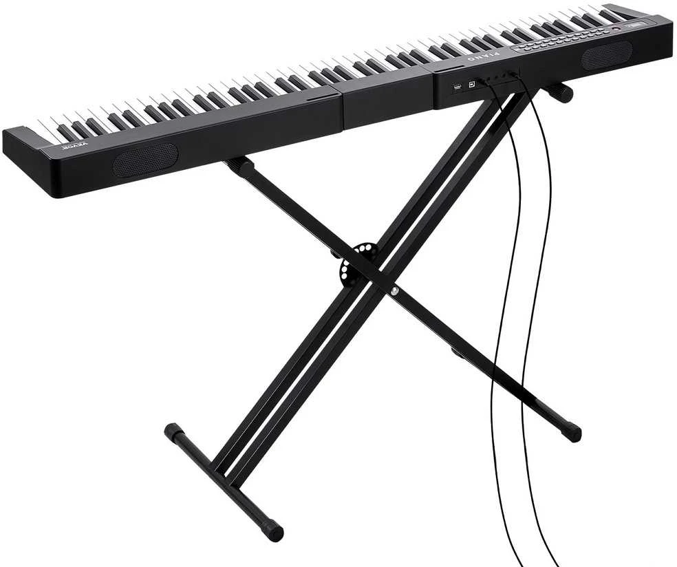 88 Klavišų Skaitmeninis Pianinas, Elektrinis Klaviatūra su Stovu Pradedantiesiems, Nešiojamas Pianinas su Ausinėmis, 1000 Tonų ir Ritmų, Pilno Dydžio Skaitmeninis Fortepijonas,