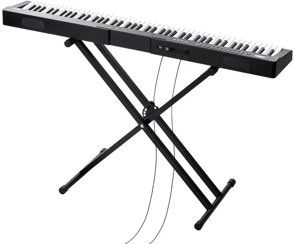 88 Klavišų Skaitmeninis Pianinas, Elektrinis Klaviatūra su Stovu Pradedantiesiems, Nešiojamas Pianinas su Ausinėmis, 1000 Tonų ir Ritmų, Pilno Dydžio Skaitmeninis Fortepijonas,