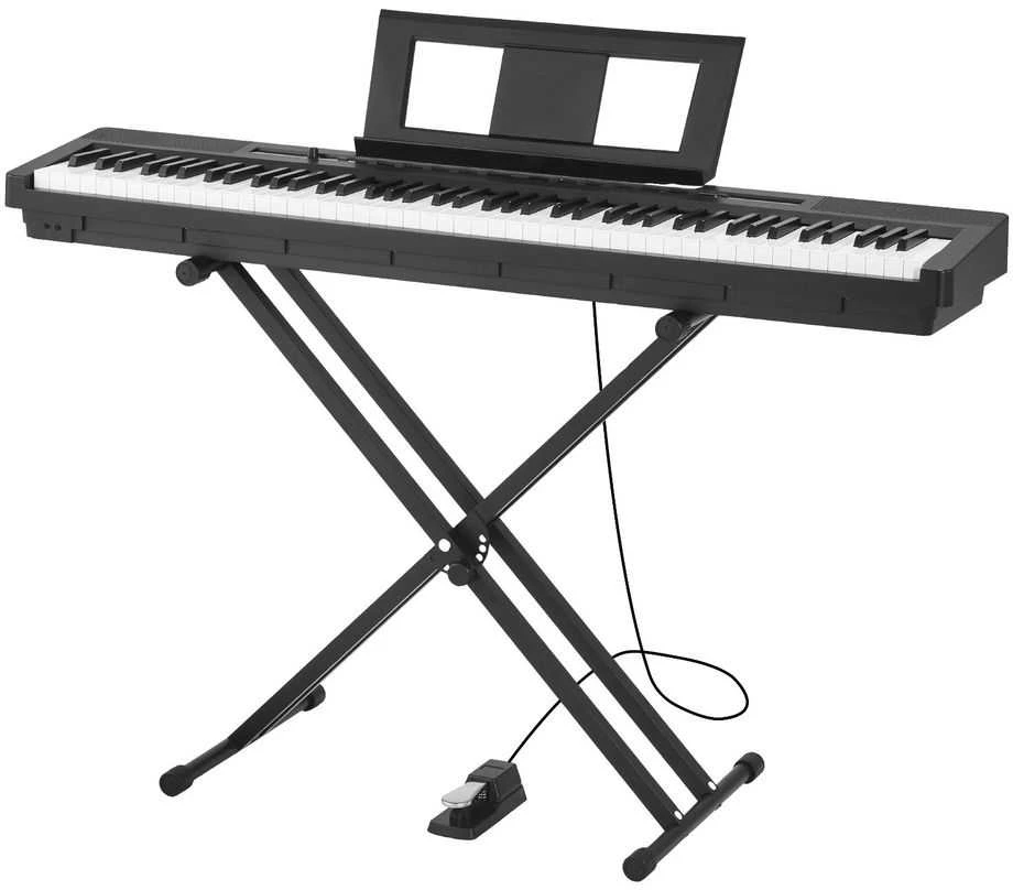 88 klavišų svertinis skaitmeninis pianinas, elektrinė klaviatūra su stovu ir pedalu, pianinas pradedantiesiems, nešiojamas pianinas namų naudojimui